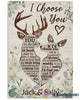 Personalized Deer I Choose You Poster HG first valentine gift for boyfriend And Girlfriend valentine's day poster