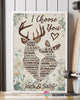 Personalized Deer I Choose You Poster HG first valentine gift for boyfriend And Girlfriend valentine's day poster