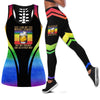 Pride Gift For LGBT Wine Straight LGBT  Tank Top and Leggings Set