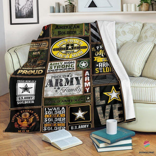 Gift For Army Gift For Mom Proud Army Family Army Mom Strong Blanket LHC