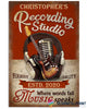 Personalized Guitar Poster Music Recording Recording Studio Poster LH Gifts For Guitar Players