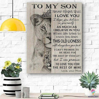 Birthday Presents For Dad To My Son Lion Gift For Son Father Son Bond Poster PA
