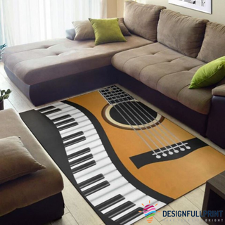 Guitar And Piano Music Rug Gift For Guitarist CH