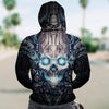 3D Dark Cyber Skull Unisex Zip Up Hoodie 017 - designfullprint