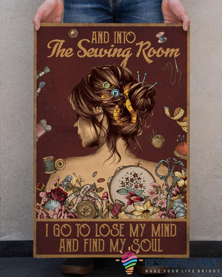 In Sewing Room Lose My Mind Find My Soul Quilting Knit Yarn Canvas Art and Poster CM