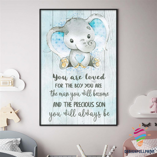 Gift For Elephant Lover Baby Boy Elephant Be Happy Canvas Art and Poster CM