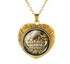 Glass Domed Heart Shape Love Skull Necklaces