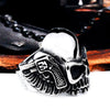 Stainless Steel Skull Gun Biker Ring