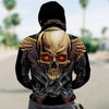 3D Golden Skull Unisex Zip Up Hoodie 013 - designfullprint