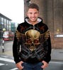 3D Golden Skull Unisex Zip Up Hoodie 013 - designfullprint