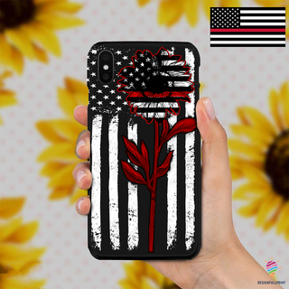 Sunflower Firefighter US Flag Phone Case CH