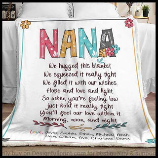Nana Hugged Love By Grandkids Premium Blanket