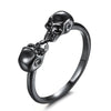 Black Gold Filled Double Skull Ring