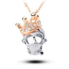 Rhinestone Crystal Crown Skull Necklace
