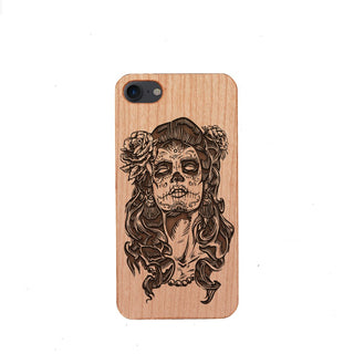 [US Only] Wood Phone Case for Universal Models - Skull 004 - designfullprint
