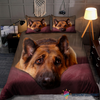 German shepherd Maroon Sleeping Bedding Set CH Gifts For Dog Lovers