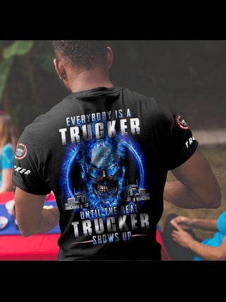 Gift For Trucker Everybody Is A Trucker Us Flag Tshirt LH Gifts For Truck Drivers