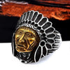 Stainless Steel Ethnic Skull Biker Rings