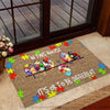 Autism Doormat In This House Its Ok To Be Different Autism Awareness Coir Pattern Print Doormat HG Autism Gift