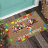 Autism Doormat In This House Its Ok To Be Different Autism Awareness Coir Pattern Print Doormat HG Autism Gift