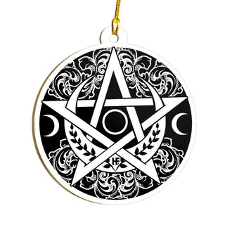 Celtic Pentacle Triple Moon Witch Wicca Ornament LH