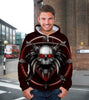 3D Red Evil Horror Skull Unisex Zip Up Hoodie 024 - designfullprint