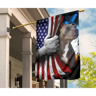 Gift For American Pitbull Dog Lovers US FLag LN