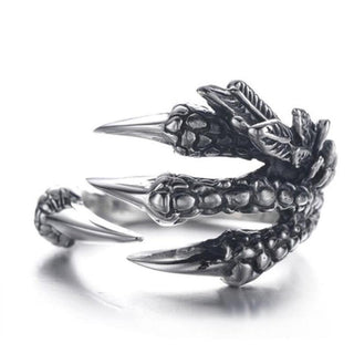 Stainless Steel Dragon Claw Gothic Ring