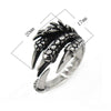 Stainless Steel Dragon Claw Gothic Ring