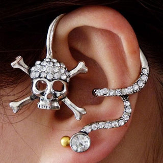 Punk Rhinestone Wrap Cuff Earrings