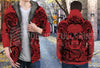 Skull Gift Red Devil Skull Sherpa Fur Lined Hoodie