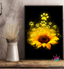 Sunflowers Dog Paws Canvas Art and Poster CM Gifts For Dog Lovers