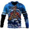 Skull Gift Blue Love Skull Pirates Art Unisex Hoodie CH