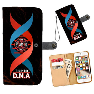 Cell Phone Wallet Case for Universal Models - FireFighter DNA