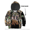 Gift For Hunting Lover Gift For Dad Brown Deer Hunting Dad And Son Personalized Adult and Kid Hoodie Set Unisex Size LH dadson
