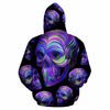 Purple 3D Skull Illustration Unisex Hoodie, Long-sleeve, Tee, Zip up 025 - designfullprint