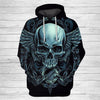 3D Green Skull Angel Wings Print Hoodie 018 - designfullprint