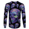 Purple 3D Skull Illustration Unisex Hoodie, Long-sleeve, Tee, Zip up 025 - designfullprint