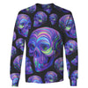 Purple 3D Skull Illustration Unisex Hoodie, Long-sleeve, Tee, Zip up 025 - designfullprint