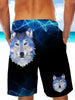 Wolf Painting Ultra-light Drawstring Shorts for Men 001 - designfullprint