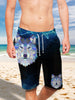 Wolf Painting Ultra-light Drawstring Shorts for Men 001 - designfullprint