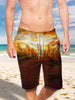 3D Sunrise Horses Ultra-light Drawstring Shorts for Men 001 - designfullprint