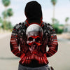 3D Skull and Gun Unisex Zip Up Hoodie 015 - designfullprint