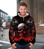 3D Skull and Gun Unisex Zip Up Hoodie 015 - designfullprint