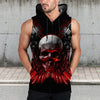 3D Skull Evil Sleeveless Zip Hoodie - designfullprint