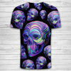 Purple 3D Skull Illustration Unisex Hoodie, Long-sleeve, Tee, Zip up 025 - designfullprint