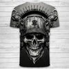 3D Black SKull and Sword Print T-Shirt 017 - designfullprint
