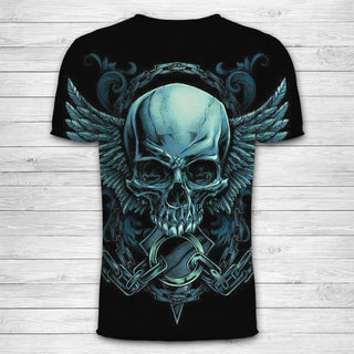 Green Skull Angel Wings Unisex T-Shirt 018