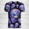 Purple 3D Skull Illustration Unisex Hoodie, Long-sleeve, Tee, Zip up 025 - designfullprint