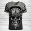 3D Black SKull and Sword Print T-Shirt 017 - designfullprint